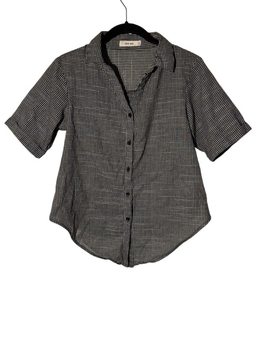 Mod Ref Size Small Checkered Button Up Top